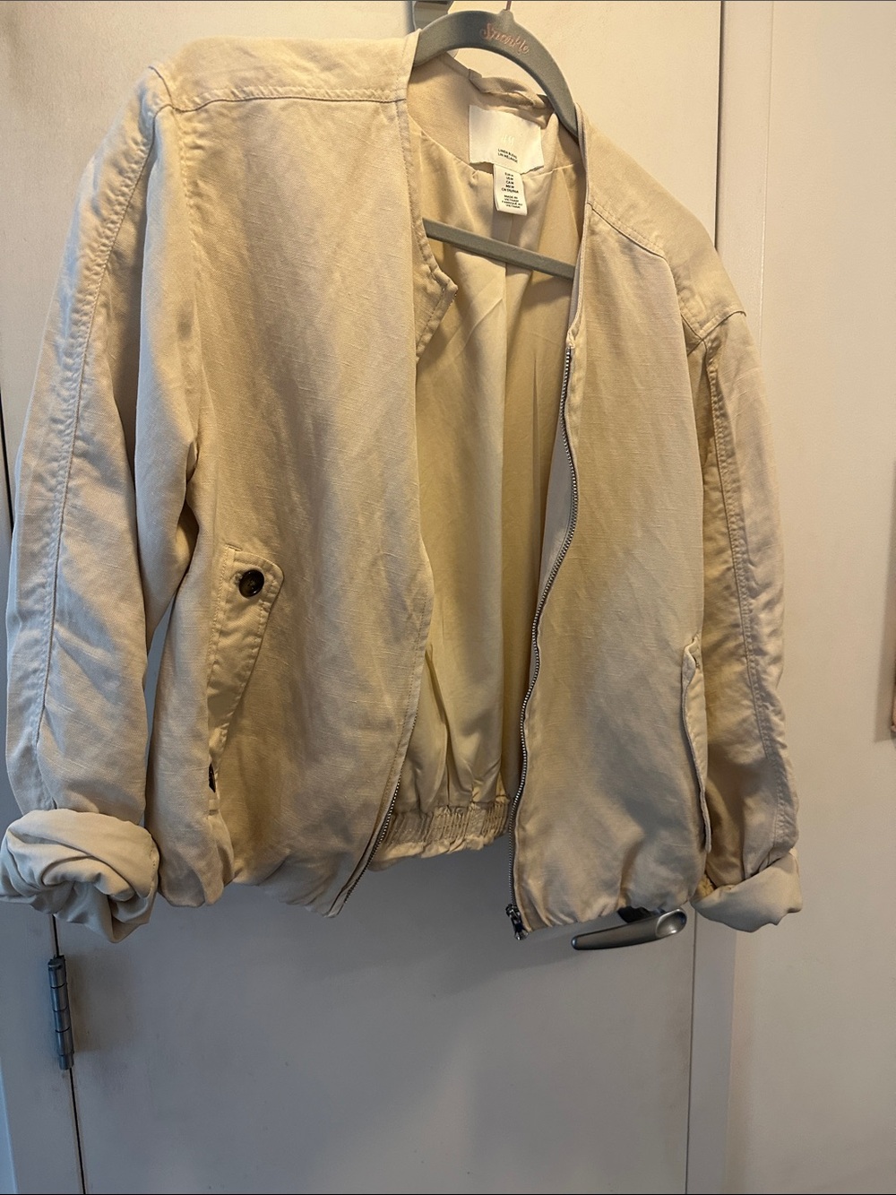 H&M Light Cream Bomber Jacket